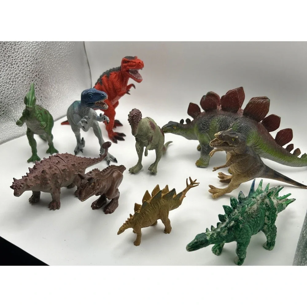 10 Dinosaur Toy Figure Lot T Rex Stegosaurus Ankylosaurus Raptor Kids Toys‎